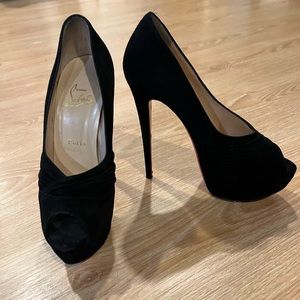 Christian Louboutin suede platform heels